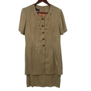 Hampton Dress Jacket Pencil Womens Size 10 Tan Knee Length Western Embellishment